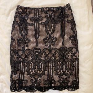 Reiss Lace Overlay Pencil Skirt Size 8